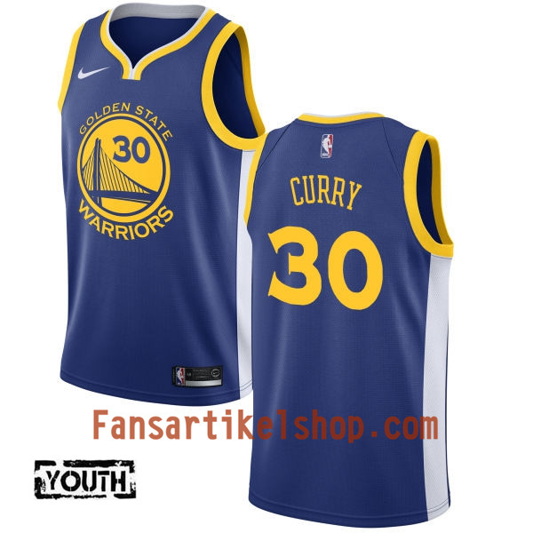 NBA Golden State Warriors Trikot Stephen Curry 30 Nike 2017-18 Blau Swingman - Kinder